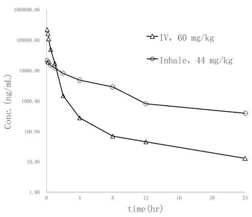 PK案例:大鼠气管内雾化